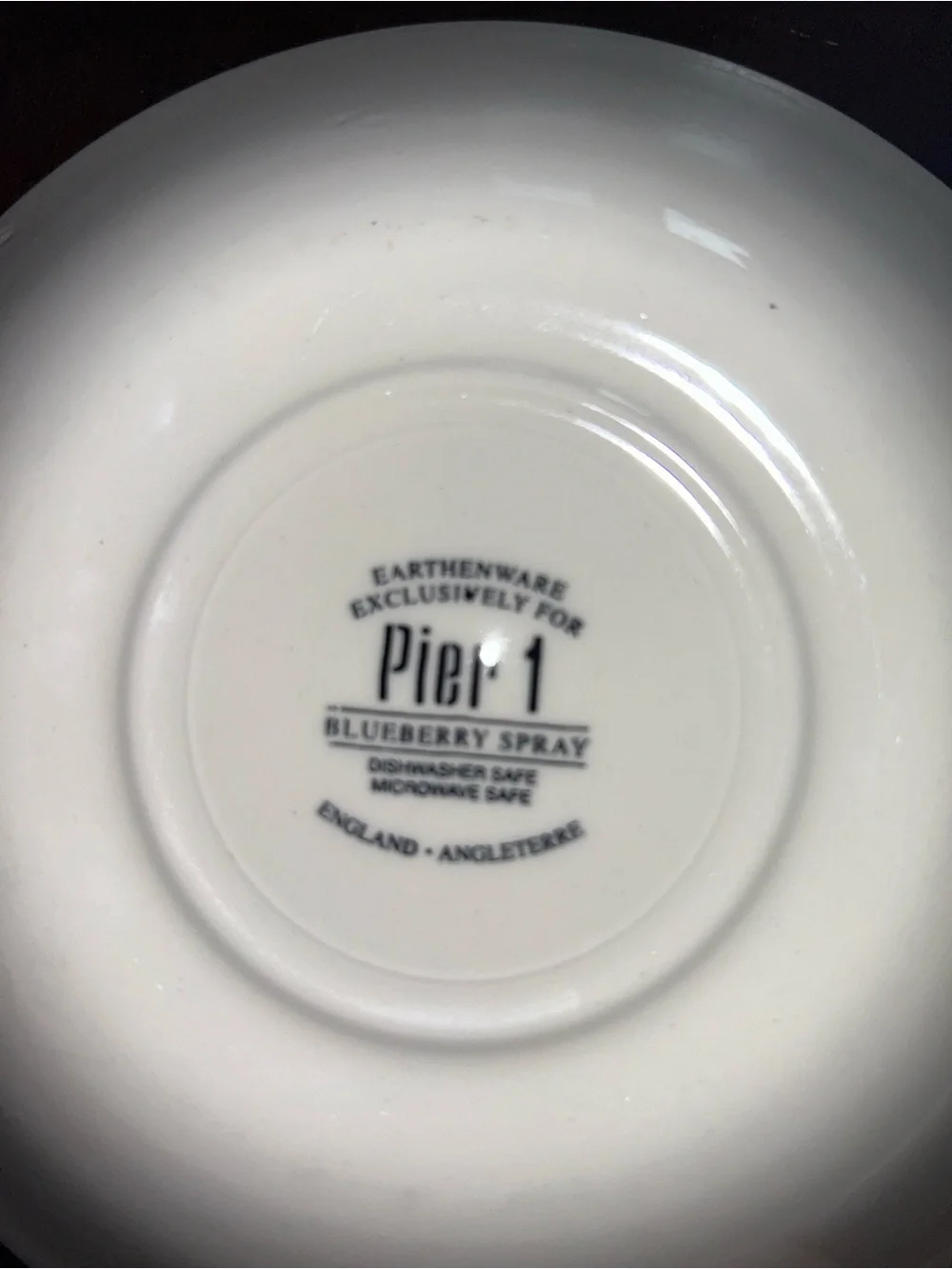 (2) Blueberry Spray by Pier1  Soup Bowls England 8”